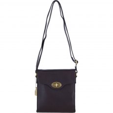 Ashwood Leather Twist Lock Crossbody Bag - Brown L34