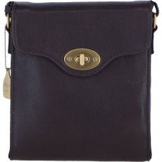 Ashwood Leather Twist Lock Crossbody Bag - Brown L34