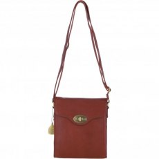 Ashwood Leather Twist Lock Crossbody Bag - Tan L34