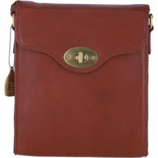 Ashwood Leather Twist Lock Crossbody Bag - Tan L34