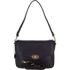 Ashwood Leather Twist Lock Flap Over Crossbody x Shoulder Bag - Brown L35