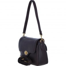 Ashwood Leather Twist Lock Flap Over Crossbody x Shoulder Bag - Brown L35