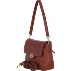 Ashwood Leather Twist Lock Flap Over Crossbody x Shoulder Bag - Tan L35