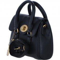 Ashwood Leather Twist Lock Small Shoulder Handbag - Black L37