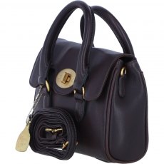 Ashwood Leather Twist Lock Small Shoulder Handbag - Brown L37 Ashwood Leather Twist Lock Small Shoulder Handbag - Brown L37