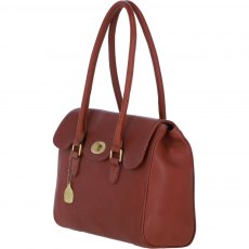 Ashwood Leather Twist Lock Large Shoulder Handbag - Tan L39