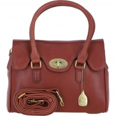 Ashwood Leather Twist Lock Medium Shoulder Handbag - Tan L38 Ashwood Leather Twist Lock Medium Shoulder Handbag - Tan L38