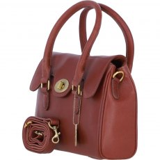 Ashwood Leather Twist Lock Medium Shoulder Handbag - Tan L38 Ashwood Leather Twist Lock Medium Shoulder Handbag - Tan L38