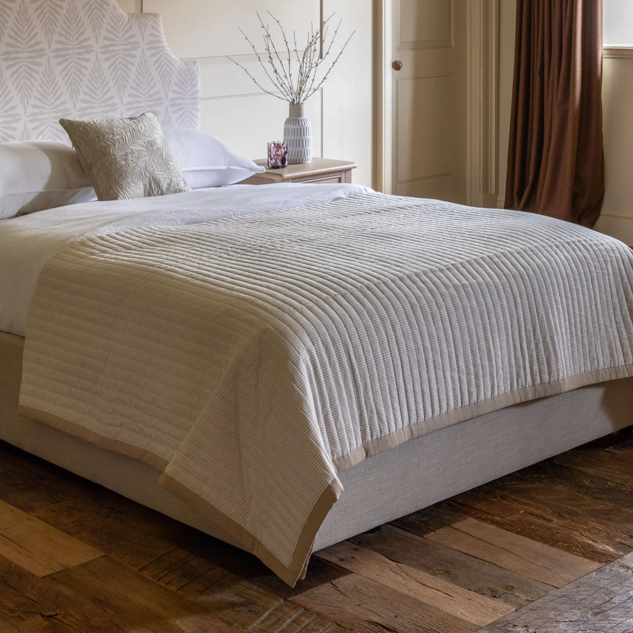 Serene Quilted Bedspread Oatmeal 2600x2400mm Serene Quilted Bedspread Oatmeal 2600x2400mm