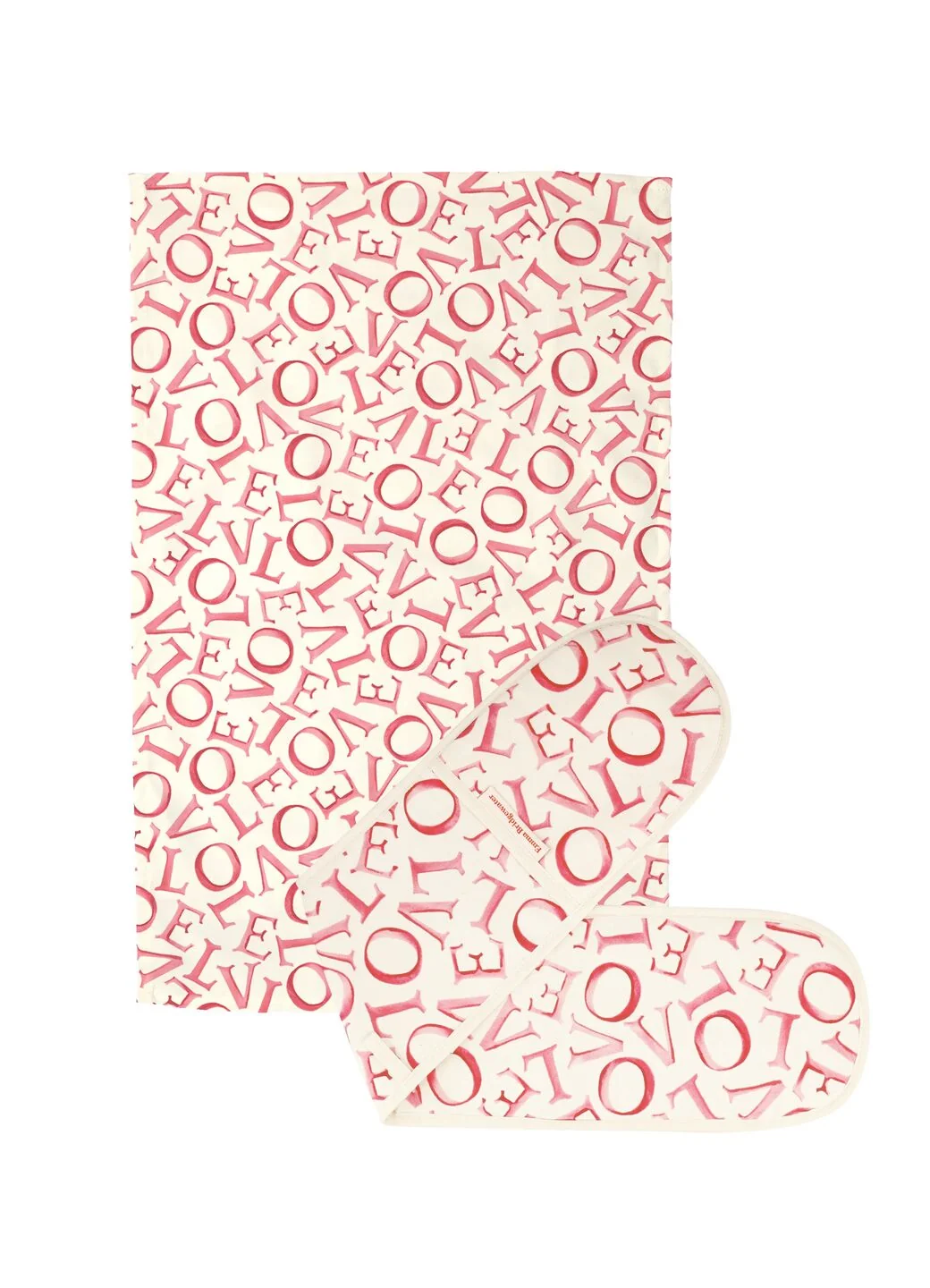 Emma Bridgewater L.O.V.E Double Oven Glove & Tea Towel Set