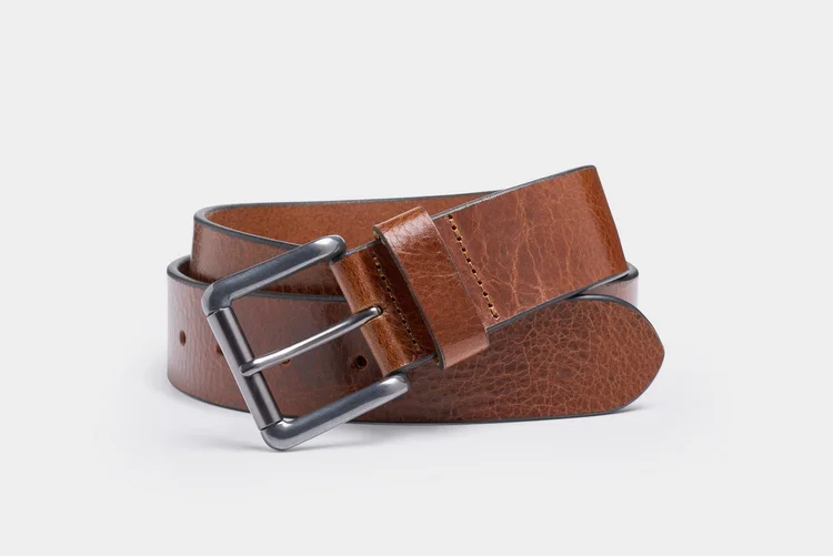 Ibex Mens 30028 Mid Brown Waxy Marble Leather Roller Belt Ibex Mens 30028 Mid Brown Waxy Marble Leather Roller Belt