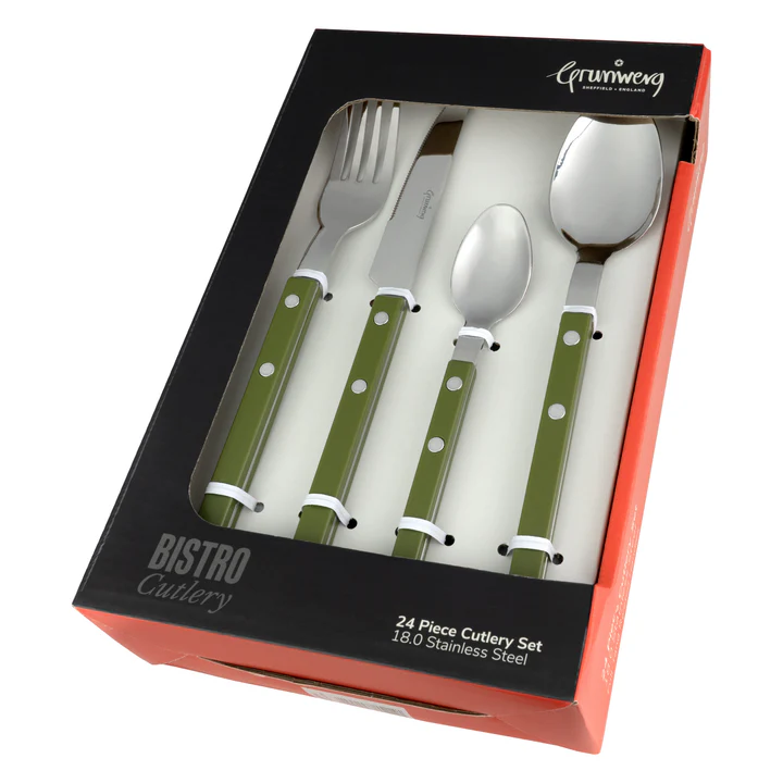 Grunwerg Bistro 24 Piece Cutlery Set - Green Grunwerg Bistro 24 Piece Cutlery Set - Green