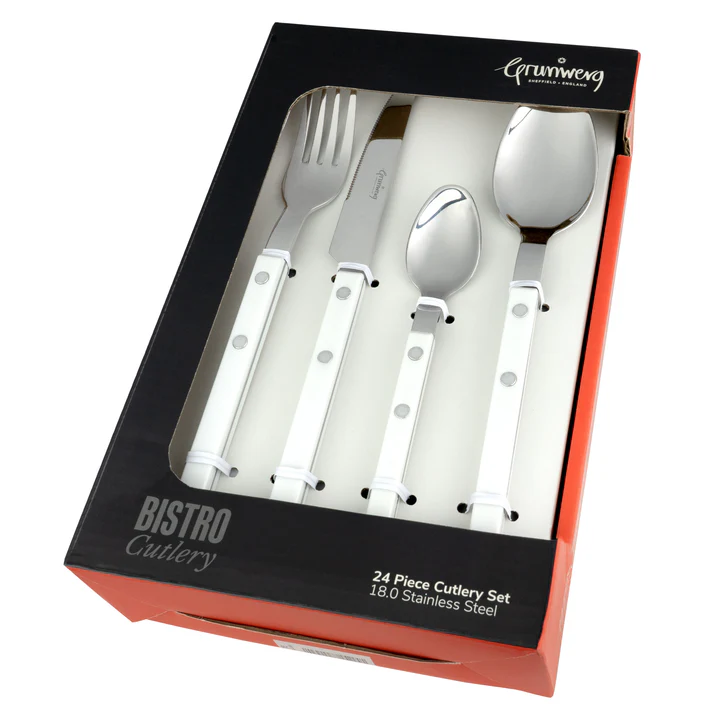 Grunwerg Bistro 24 Piece Cutlery Set - White Grunwerg Bistro 24 Piece Cutlery Set - White