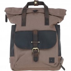 Fenland Canvas & Leather Backpack - Mud/Grey FEN755 Fenland Canvas & Leather Backpack - Mud/Grey FEN755