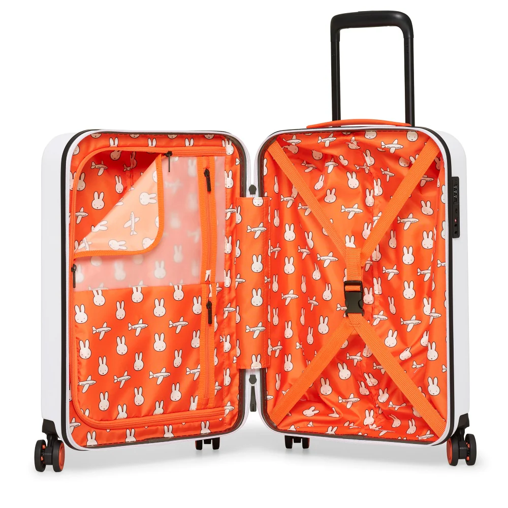Miffy Cabin 4 Wheel Trolley Case - White with Black Bunny