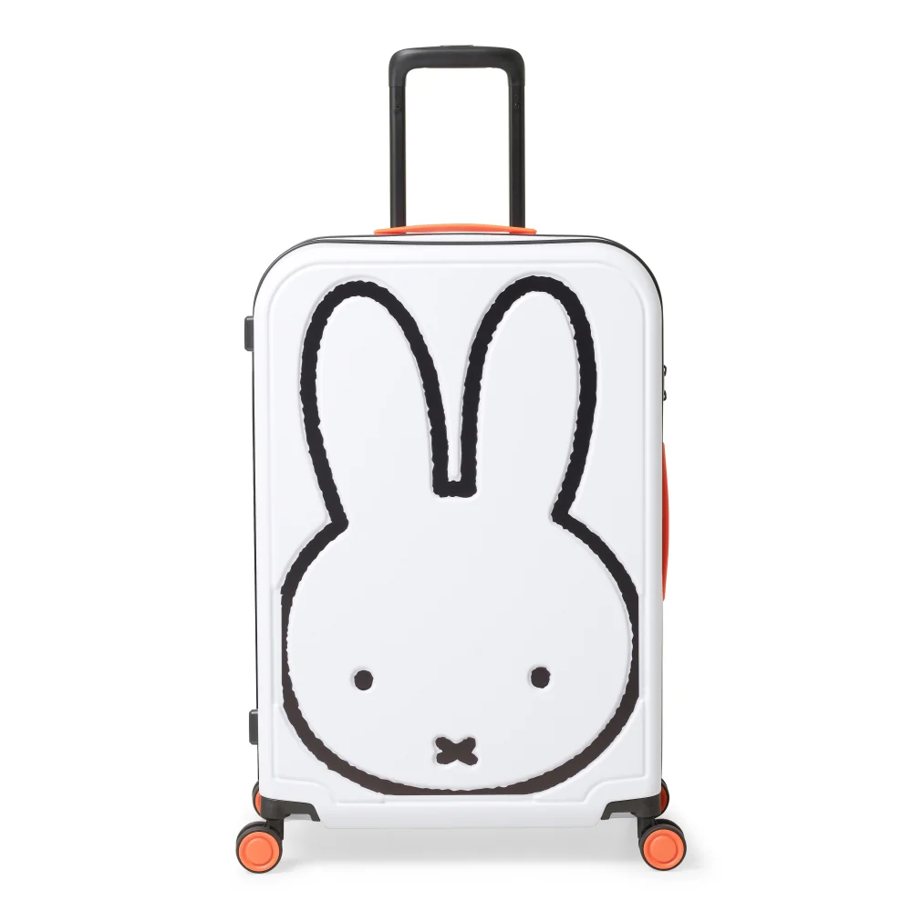 Miffy Medium 4 Wheel Trolley Case - White with Black Bunny
