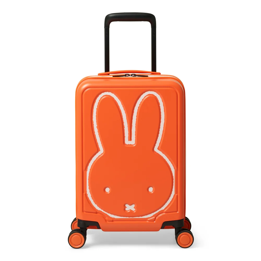 Miffy Cabin 4 Wheel Trolley Case - Orange with White Bunny