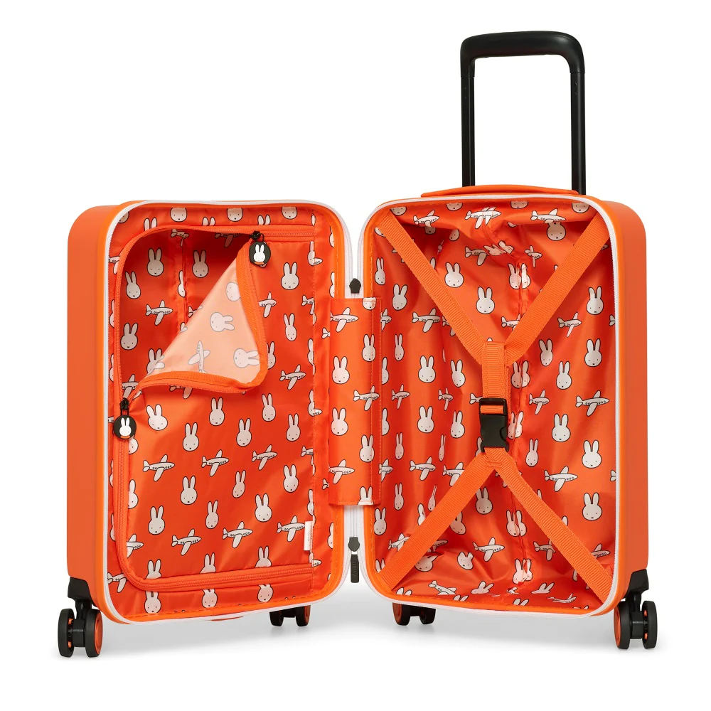 Miffy Cabin 4 Wheel Trolley Case - Orange with White Bunny