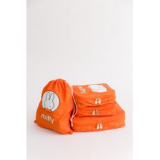 Miffy Packing Cubes 4pc Set Orange With White Bunny
