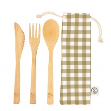 & Again Bamboo Cutlery Set in Pouch & Again Bamboo Cutlery Set in Pouch