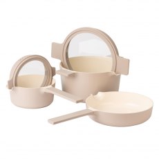 Luxe Kitchen All In One Nesting Cookware Set - Beige Luxe Kitchen All In One Nesting Cookware Set - Beige