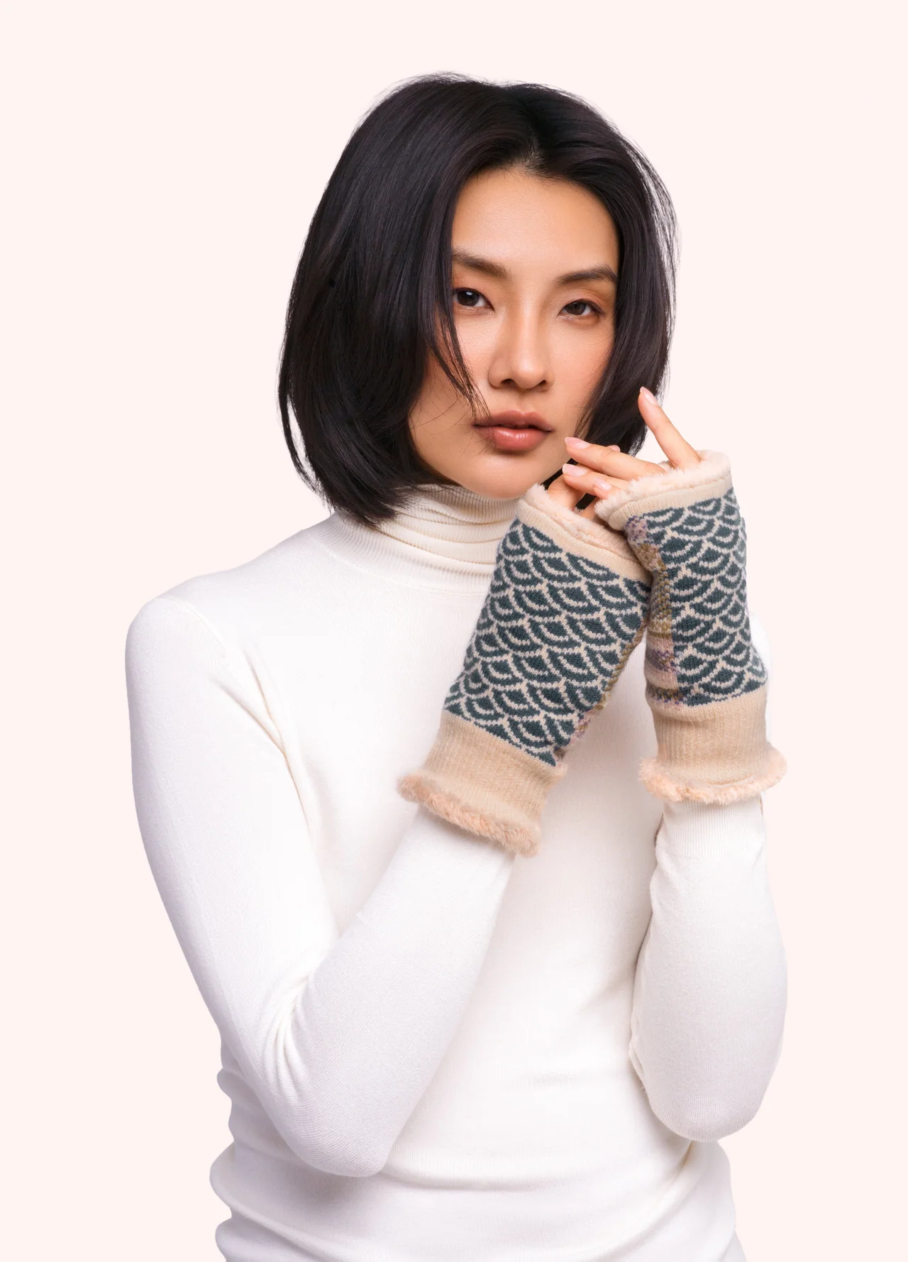 Powder Agatha Wrist Warmers - Denim Mix Powder Agatha Wrist Warmers - Denim Mix