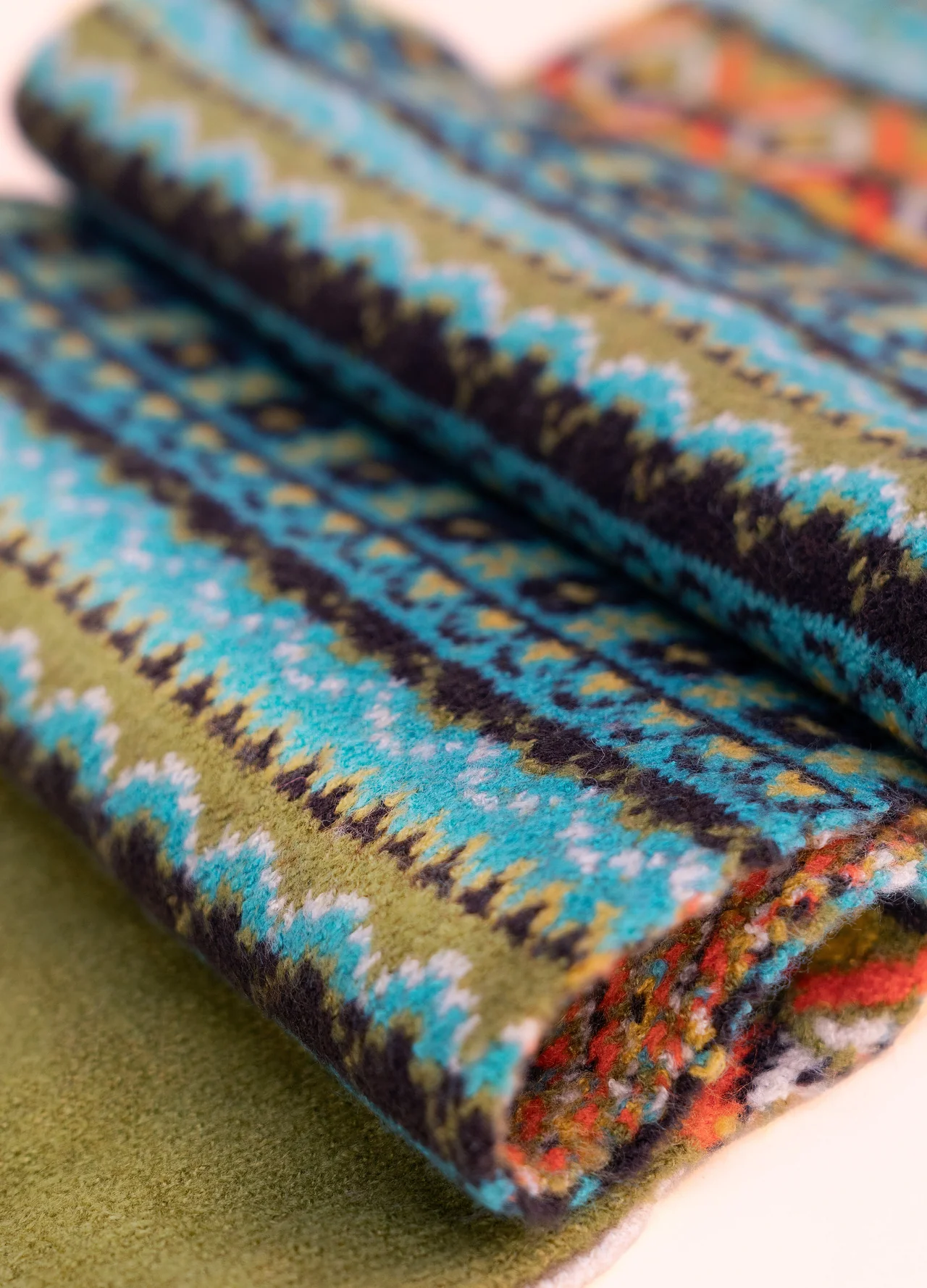 Powder Fair Isle Scarf - Teal Mix Powder Fair Isle Scarf - Teal Mix