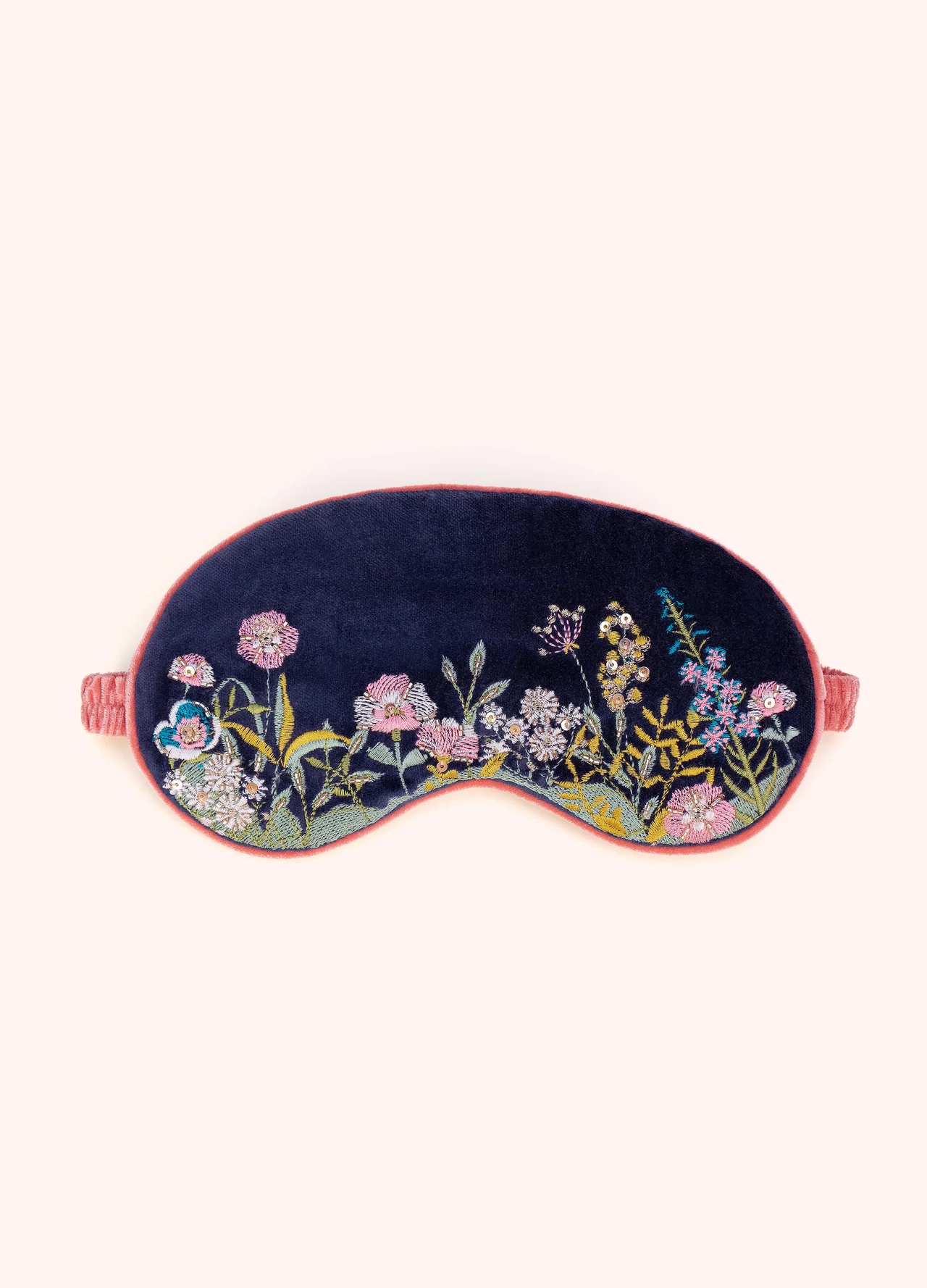 Powder Velvet Eyemask - Navy Floral Hedgerow Powder Velvet Eyemask - Navy Floral Hedgerow