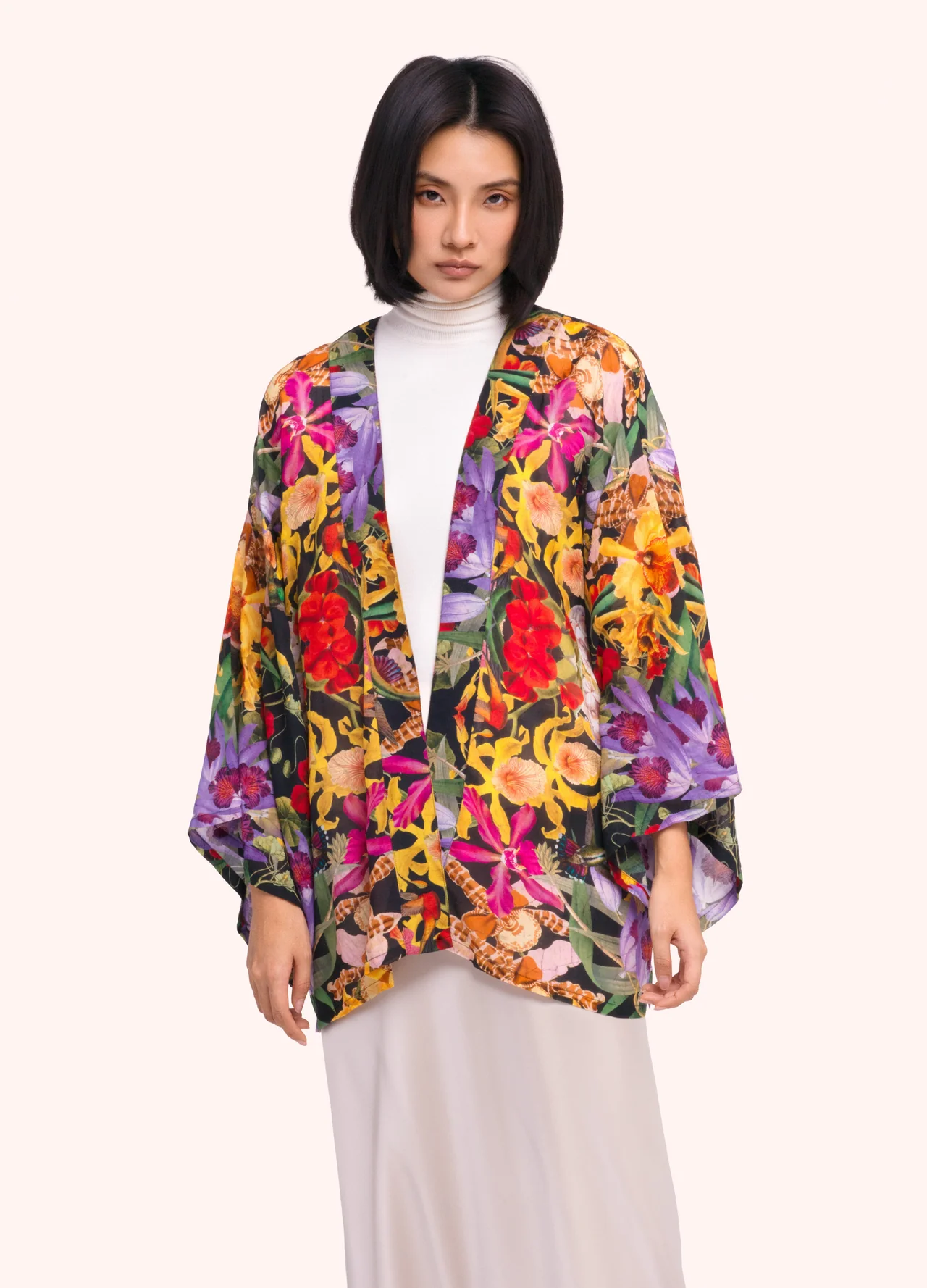 Powder Botanical Kaleidescope Short Kimono Jacket Powder Botanical Kaleidescope Short Kimono Jacket