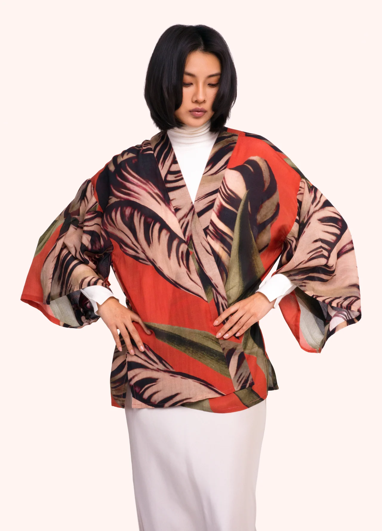 Powder Tulip Short Kimono Jacket Powder Tulip Short Kimono Jacket