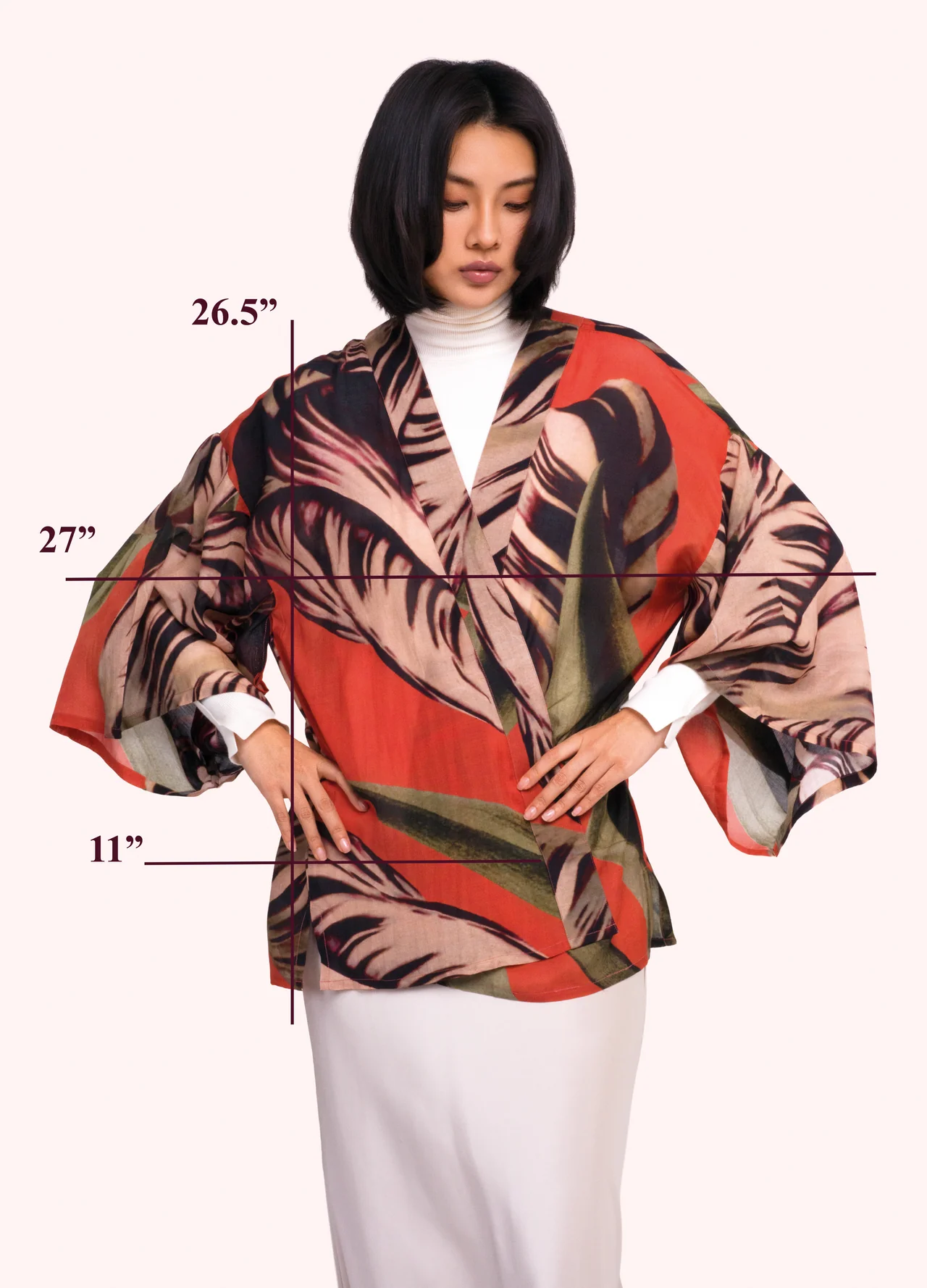 Powder Tulip Short Kimono Jacket Powder Tulip Short Kimono Jacket