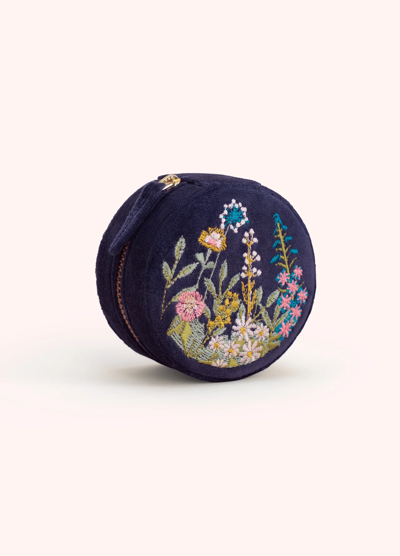 Powder Navy Floral Hedgerow Jewellery Box