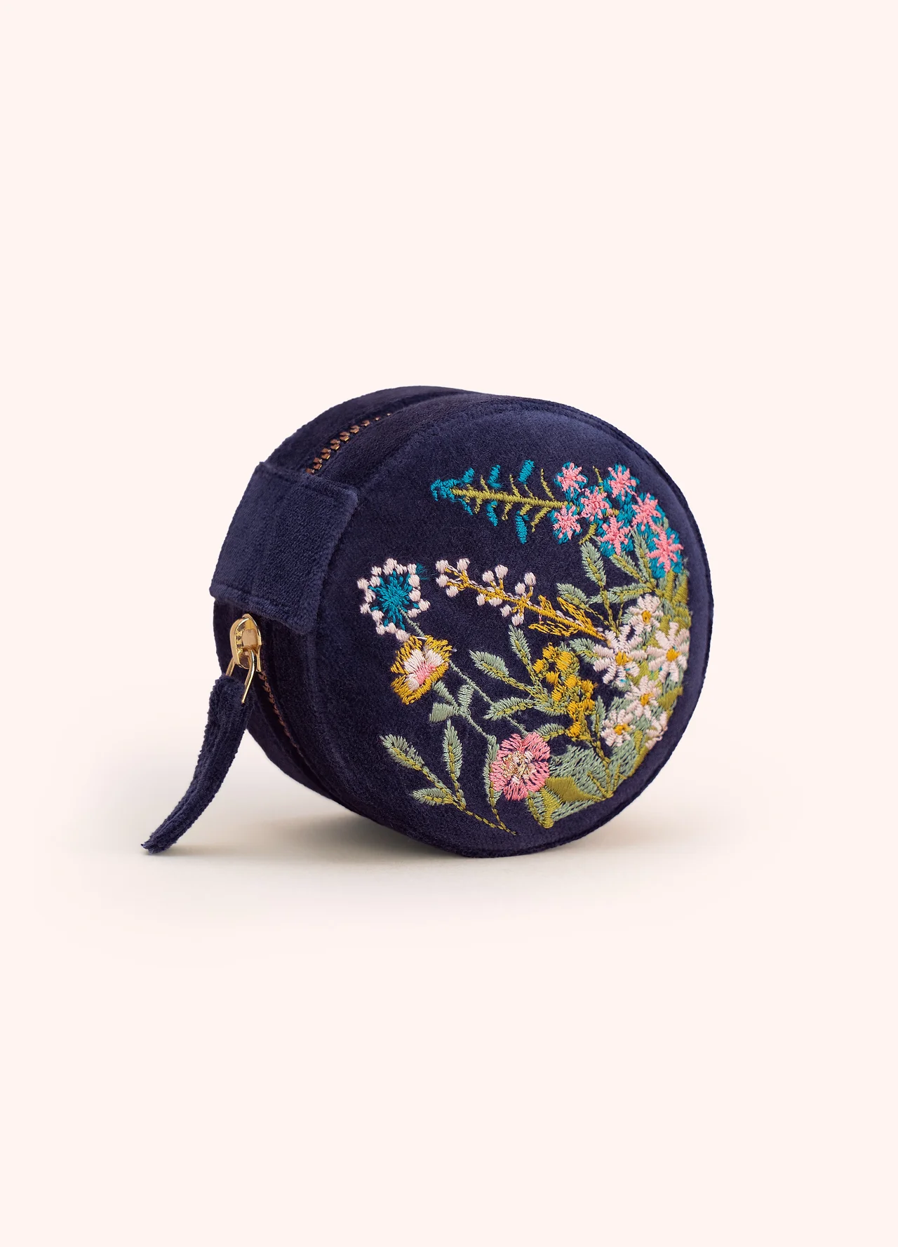 Powder Navy Floral Hedgerow Jewellery Box