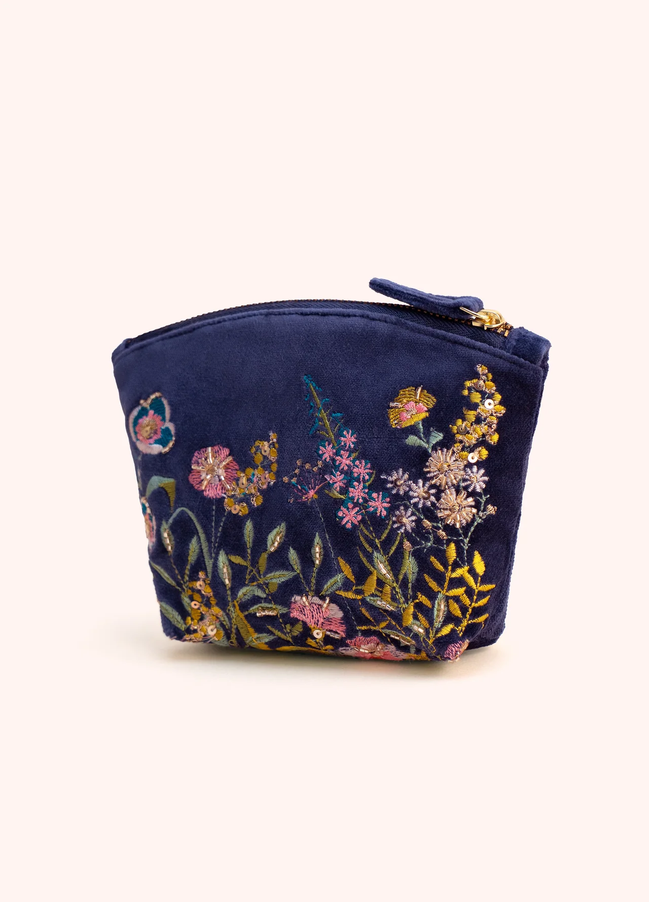 Powder Navy Floral Hedgerow Mini Pouch Powder Navy Floral Hedgerow Mini Pouch