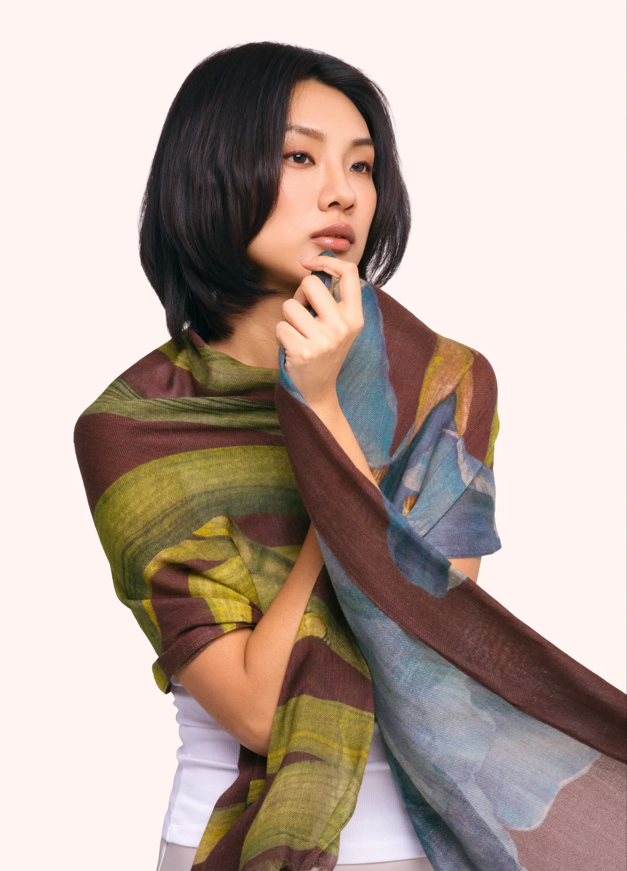 Powder Wool Mix Scarf - Iris Powder Wool Mix Scarf - Iris