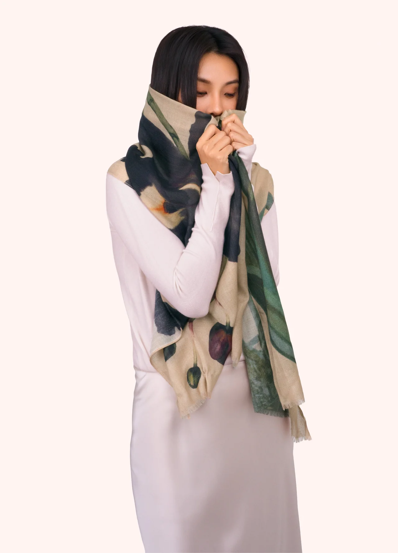 Powder Wool Mix Scarf - Midnight Orchid Powder Wool Mix Scarf - Midnight Orchid