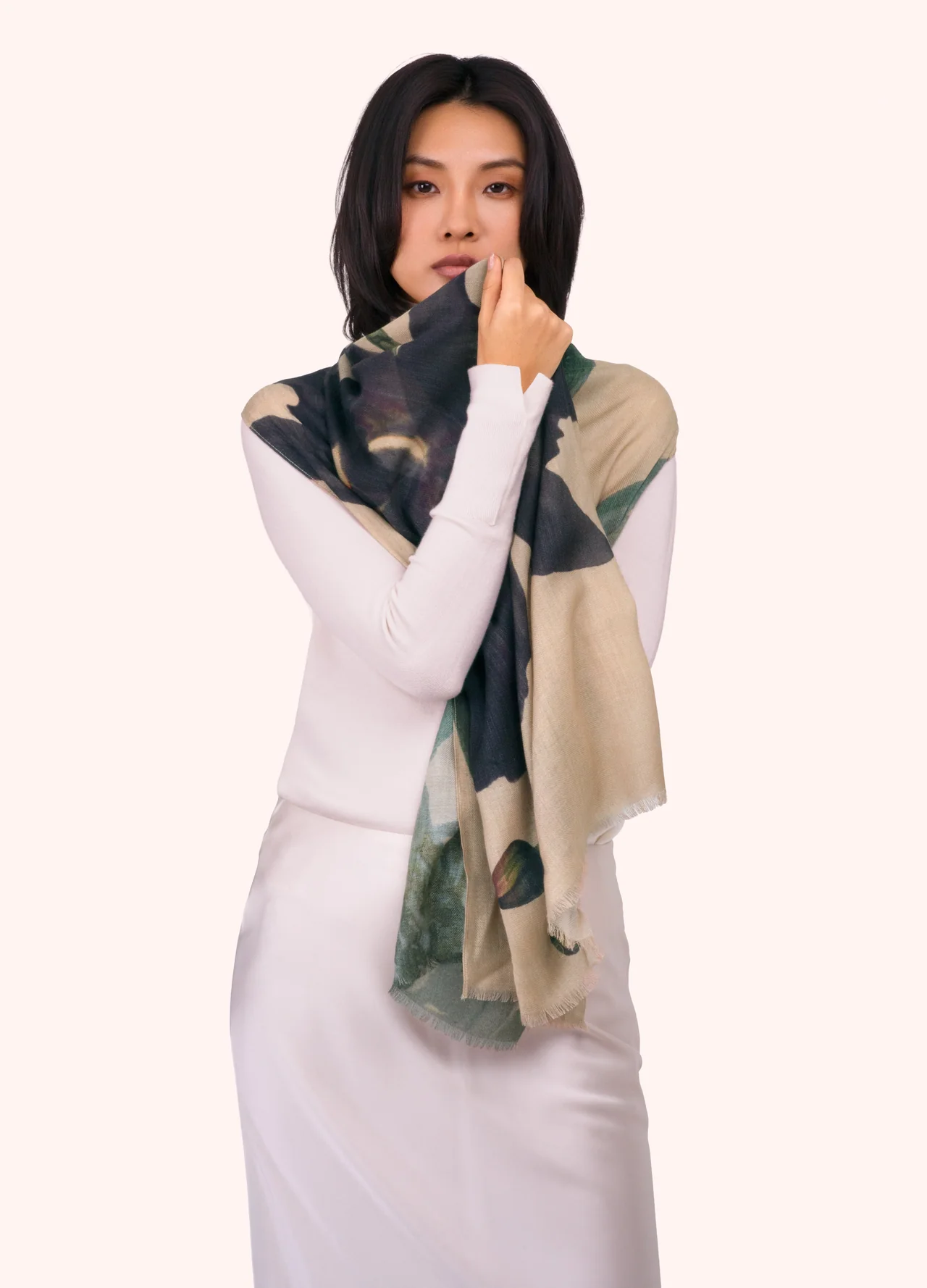 Powder Wool Mix Scarf - Midnight Orchid Powder Wool Mix Scarf - Midnight Orchid