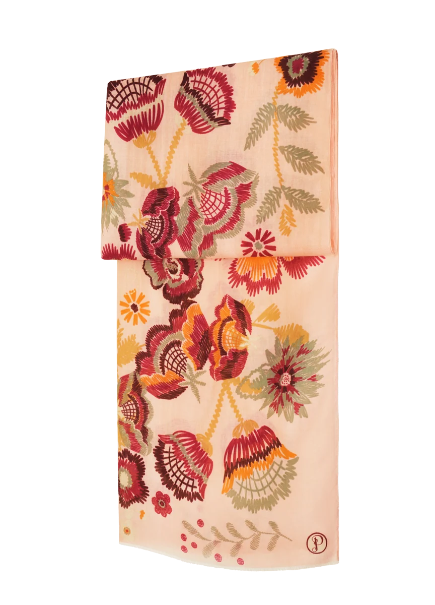 Powder Printed Floral Symmetry Scarf Powder Printed Floral Symmetry Scarf