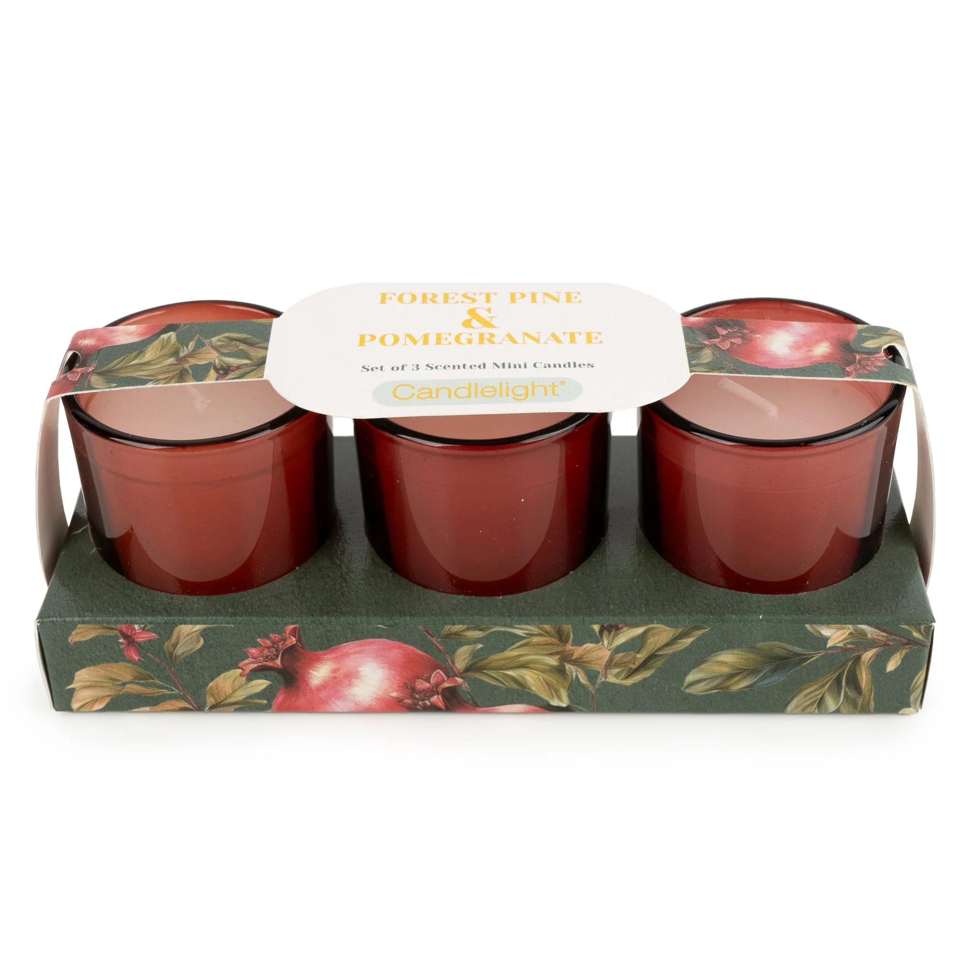 Candlelight Set of 3 Votive Candles - Forest Pine & Pomegranate Candlelight Set of 3 Votive Candles - Forest Pine & Pomegranate