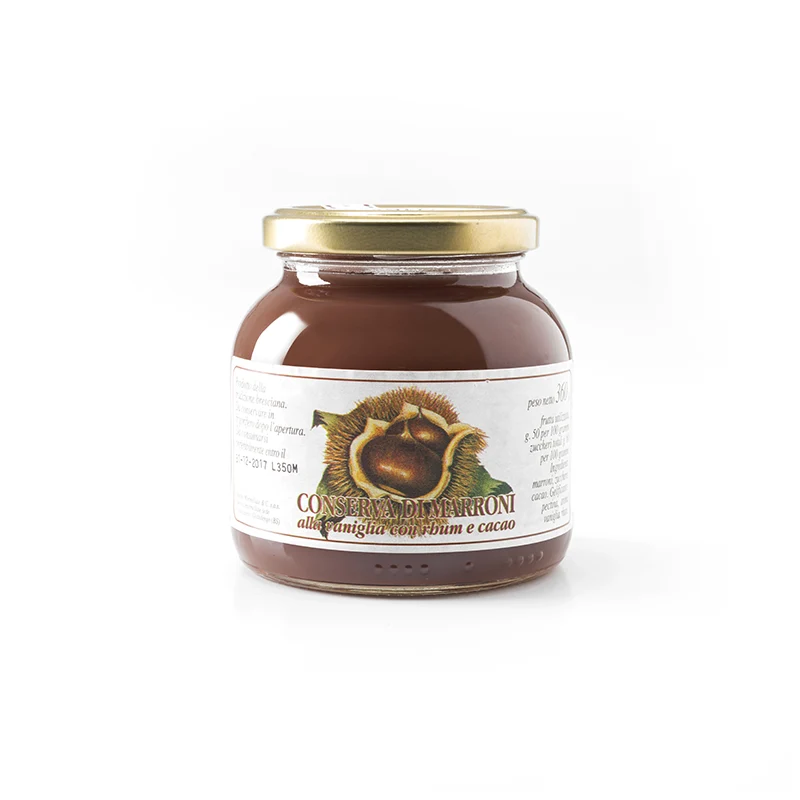 Andrini Crema di Marroni Rhum(Cacao Chestnut Conserve With Rum & Chocolate) 360g