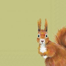 IHR Napkins Squirrel Hazel Green IHR Napkins Squirrel Hazel Green