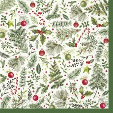 IHR Napkins Christmas Branches Allover IHR Napkins Christmas Branches Allover