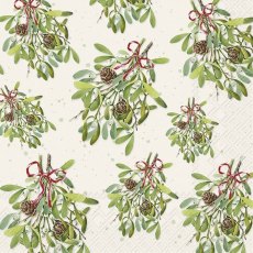 IHR Napkins Mistletoes Cream IHR Napkins Mistletoes Cream