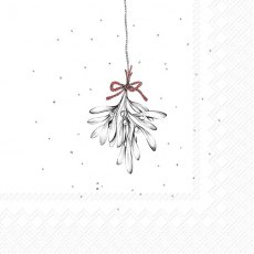 IHR Napkins Pure Mistletoe Black IHR Napkins Pure Mistletoe Black