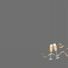 IHR Napkins Tiny Champagne Glass Grey IHR Napkins Tiny Champagne Glass Grey
