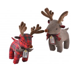 Reindeer Door Stop Plaid/Tartan