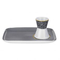 D/C   TBG Egg Cup & Snack Plate - Blanchard Black