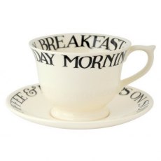 Black Toast LargeTea Cup & Saucer