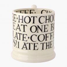 Emma Bridgewater Black Toast All Over Writing 1/2 Pint Mug