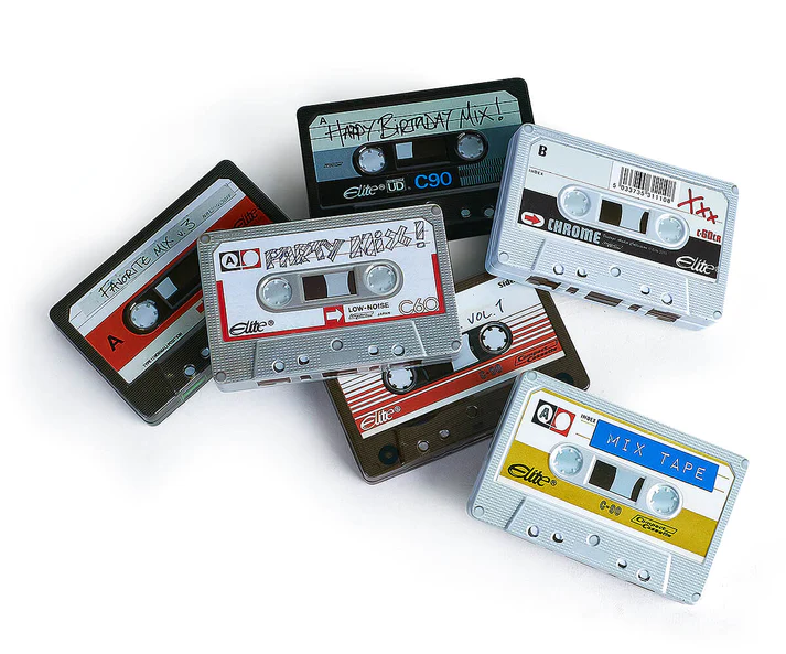 Vintage Cassette Tapes Storage Tin
